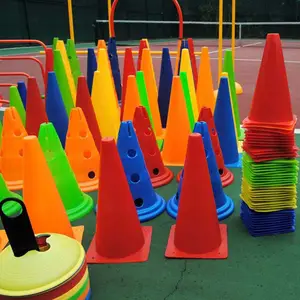 Wholesale Sports Cones Adjustable Hurdles Poles Set Soccer Football Agility Fitness Marker Cone