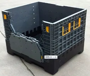 Yeniden kullanılabilir katlanabilir toplu konteyner plastik palet kutusu