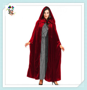 Costume da donna in velluto con cappuccio di colore <span class=keywords><strong>rosso</strong></span> scuro con HPC-2310 - Product Image 2