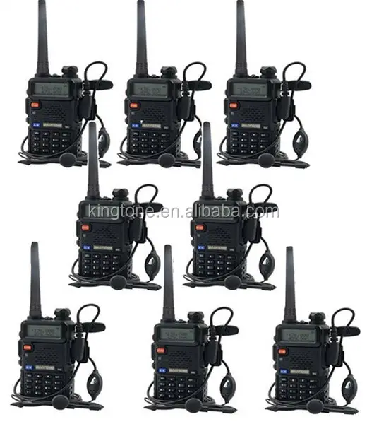 Baofeng Walkie Talkie UV-5R, Headset Gratis Tampilan Ganda 5W Radio Dua Arah 128CH UHF VHF FM VOX Pofung UV5R Ham Radio