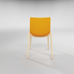 Modern Wood Leg Office pp Shell <strong>Orange</strong> <strong>Dining</strong> <strong>Chair</strong> for Restaurant Use - Product Image 5