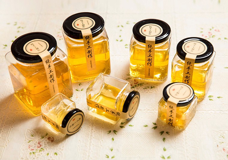 Clear empty food storage glass jar polygon glass jar with screw lid square glass food jar