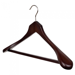 <span class=keywords><strong>Cintre</strong></span> à vêtements en bois de luxe OEM à épaules larges avec barre en bois - Product Image 2