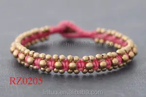 Tecer sino de bronze pulseira shamballa rosa pulseira cordão de cor tiara de casamento elegante