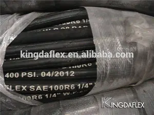 Flexible elástica textil trenzado de goma resistente al aceite de la manguera/tubería 100r6 sae