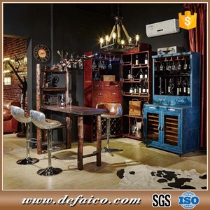 2017 Nuovo Rustico Industriale Bar In Legno Massello Mobili - Product Image 1