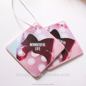 2015 nuevo diseño! rosa lindo de la jirafa de papel colgando ambientador de aire del coche para los regalos - Product Image 3