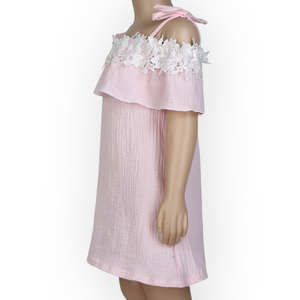 <span class=keywords><strong>Diario</strong></span> de verano color rosa seersucker vestido sin mangas gallus encaje volantes vestidos de Partido de las muchachas - Product Image 3