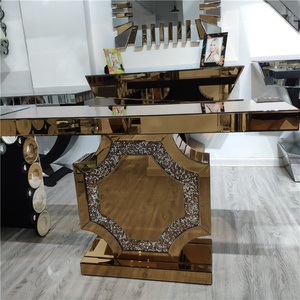 Zarif büyüleyici tarzı kıvılcım kahverengi aynalı konsol masası - Product Image 2