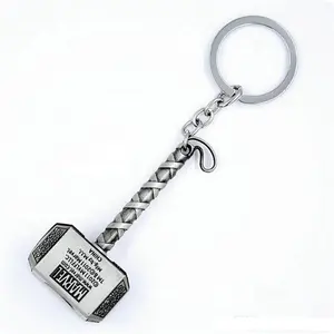 Hot Sale Marvel The Avengers Thor Thor's Hammer Metal Keyring Keychain Silver Color
