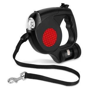 Correa Retráctil para Perro <span class=keywords><strong>3</strong></span> en 1 con Dispensador de Bolsas para Desechos, Linterna LED de 4 Luces, Correa de 5 Metros de Largo para Perros Pequeños y Medianos - Product Image 1