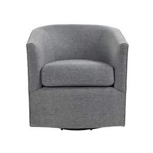 Istikrarlı kalite aksan küçük gri kumaş döner sandalye oturma odası için
