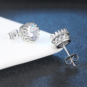 Commercio all'ingrosso di Stile Coreano Semplice CZ Orecchino 18 K <span class=keywords><strong>Oro</strong></span> <span class=keywords><strong>Bianco</strong></span> Placcato Taglio Rotondo di Cristallo Austriaco <span class=keywords><strong>Orecchini</strong></span> Della Vite Prigioniera <span class=keywords><strong>per</strong></span> la Ragazza Sposa e848 - Product Image 3