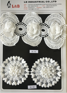 2019 mùa xuân Milky Bridal ren TRIM, hóa chất Polyester Nylon Chất liệu hoa 3D ren cắt tỉa - Product Image 6