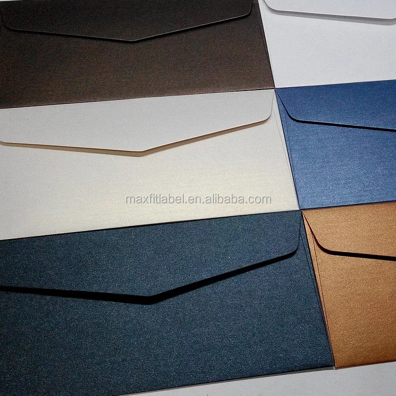 Индивидуальный красочный жемчужный бумажный конверт для открыток с вашим принтом