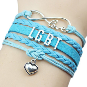 LGBT Arcobaleno Gay Pride Amore Vince Unisex Infinity Awareness Del Braccialetto Dei Monili - Product Image 2