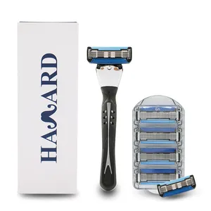 D954L imported razor 5 blades+1 fine trimmer refilled cartridge replacement shaving razor