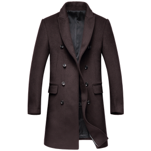 Nouveau <span class=keywords><strong>manteau</strong></span> en <span class=keywords><strong>laine</strong></span> pour hommes, trench-coat de bonne qualité, coupe étroite, couleur <span class=keywords><strong>pure</strong></span>, à la mode - Product Image 5