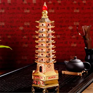 Alaşım heykeli 7-seviye 6 inç wen chang pagoda,bronz pagoda heykeli