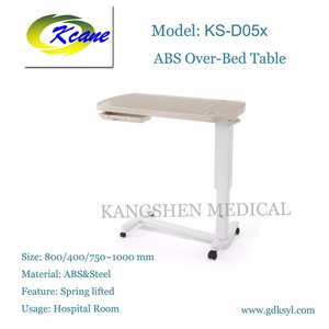 Foshan precio barato ABS hospital sobre la <span class=keywords><strong>mesa</strong></span> <span class=keywords><strong>de</strong></span> la <span class=keywords><strong>cama</strong></span> <span class=keywords><strong>con</strong></span> <span class=keywords><strong>ruedas</strong></span> - Product Image 5