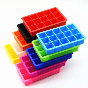 Silicone Ice Cube Trays Make 15 Perfect-Sized Cubes - Great Molds for Ice, Candy, Cake, Chocolate