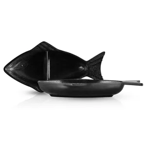 Toda la caja al por mayor 9 "X 4,5" X 1,2 "pulgadas 5,8 onzas plato de <span class=keywords><strong>sushi</strong></span> <span class=keywords><strong>creativo</strong></span> en forma de pez plato de pescado de melamina - Product Image 1