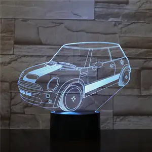 Acrílico LED luz, 3D LED de luz de la noche de vehículo coche camión van 3D lámpara luz 3D holograma ilusión lámpara de mesa