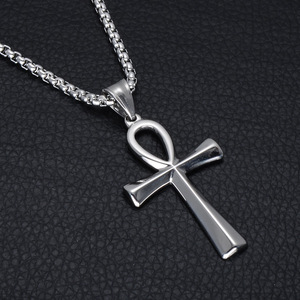 Wholesale Women Men Jewelry Silver Stainless Steel 14k 18k <strong>Gold</strong> Cross <strong>Ankh</strong> Pendant <strong>Necklace</strong> - Product Image 4
