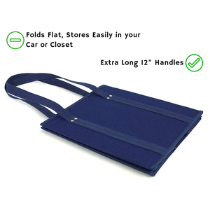 Sac fourre-tout d'épicerie réutilisable personnalisable boîte à provisions pliable <span class=keywords><strong>tissu</strong></span> tissé imprimé Logo manipulé Type fait non tissé - Product Image 2