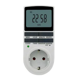 Big LCD EU Digital Electrical Weekly Daily Plug-in Countdown Timer Switch Socket