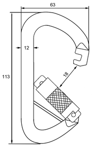 ANSI CE EN362 ANSI Z359 1เหล็ก D ประเภทตะขอความปลอดภัยล็อคสามชั้น - Product Image 5