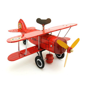 3 kleuren vintage metalen ambachten <span class=keywords><strong>wind</strong></span> <span class=keywords><strong>up</strong></span> vliegtuig modellen voor collecties vintage blikken speelgoed - Product Image 3
