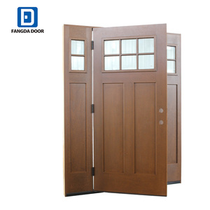 Porte d'entrée en fibre de verre avec panneaux latéraux, ouverture manuelle, surface finie pour appartement, hôtel et villa, usage extérieur - Product Image 4