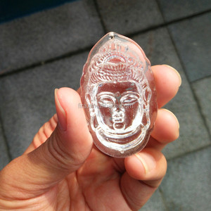 Natural <strong>Clear</strong> <strong>Quartz</strong> Buddha Crystal Pendant Guanyin Carving <strong>Necklace</strong> for Gift - Product Image 4