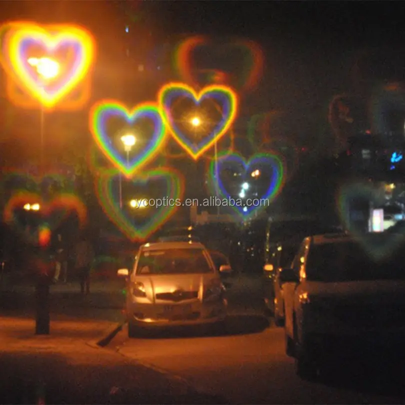 heart shape paper fireworks diffraction rainbow 3D glassses , paper frame glasses