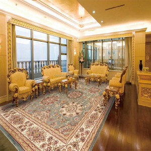 Trung Quốc 100% len Thảm handmade sang trọng thiết kế hiện đại chần sợi vòng cắt đống kỹ thuật 10mm Độ dày cầu nguyện phòng khách sạn sử dụng - Product Image 1