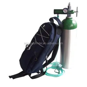 Cilindro de Gas y oxígeno médico portátil, cilindro de aluminio, ISO7866, 0.3L-30L, Alloy6061, en venta