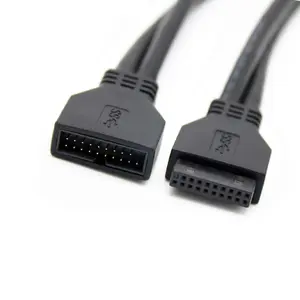 25 cm hoge snelheid USB 3.0 20pin man-vrouw verlengkabel moederbord 20pin voor en achter panel data kabel