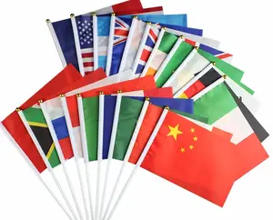 High quality custom country hand flag Singapore cheap hand shaking flag from China manufacturer