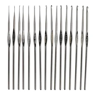 16 件金属钩针钩毛衣针织针编织工艺针 0.5-2.1毫米