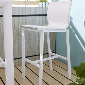 Hiện Đại 3 Mảnh Màu Trắng Sang Trọng Đồ Nội Thất Sân Vườn Nhôm Ngoài Trời <span class=keywords><strong>Patio</strong></span> Thanh Cao Bàn Ăn Ghế Đặt Cho Bán - Product Image 2