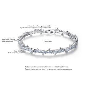 LUOTEEMI Nuovo Arrivo <span class=keywords><strong>Bracciale</strong></span> Tennis Placcato in <span class=keywords><strong>Oro</strong></span> <span class=keywords><strong>Bianco</strong></span> Rodiato con Zirconia Cubica AA Brillante per Donne - Product Image 2