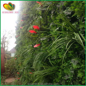 Interior pared verde artificial plástico tela artificial plantas artificiales hierba pared - Product Image 5