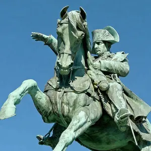 Bronze Fonderie D'art En Plein Air Jardin En Métal Cherbourg Napoléon Sculpture En Bronze avec Cheval
