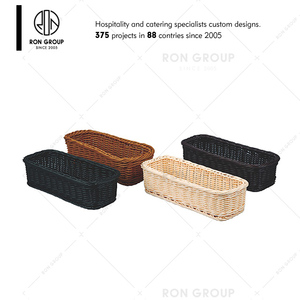 Cestini Portaoggetti in Vimini Intrecciato Fatti a Mano con Coperchio in Acrilico per Ristoranti, Personalizzabili per Pane, Frutta, Verdura e Artigianato - Product Image 4