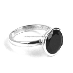 แข็ง.แหวนพลอยโกเมนทรงกลมสีเงินสเตอร์ลิง925สำหรับดีไซน์ทำมือแหวนเครื่องประดับราคาถูก - Product Image 1