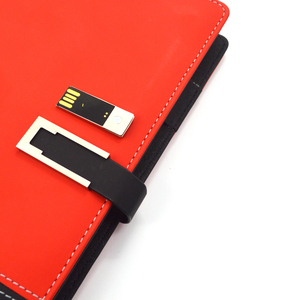 2019 Luz de encargo Logotipo de cuero suave de la pu cuaderno de tapa dura con banco de potencia y USB - Product Image 3