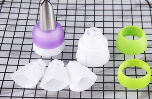 A buon mercato glassa borsetta ugello convertitore per decorazione torta per Cupcake biscotto fondente 3 fori 3 colori - Product Image 5