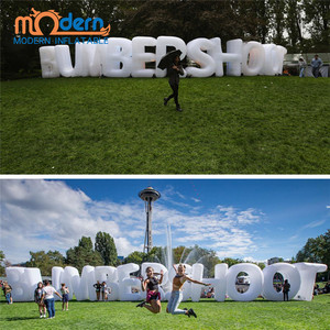 Letras Inflables LED RGB Modernas de Alta Calidad, Letrero de Globos con Forma de Corazón, 3x7m, Tela Oxford 210D, Personalizable, Decoraciones Elegantes para Bodas - Product Image 5