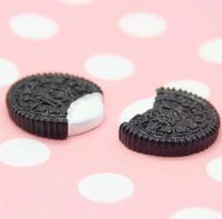 Pendentifs en résine pour décoration de Biscuits, 50 pièces, Design de mode, Simulation Oreo, ornements pour cookies décoratifs